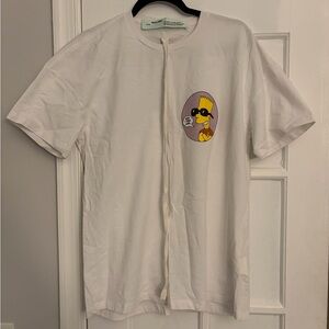 White T-Shirt with Cartoon Graphic